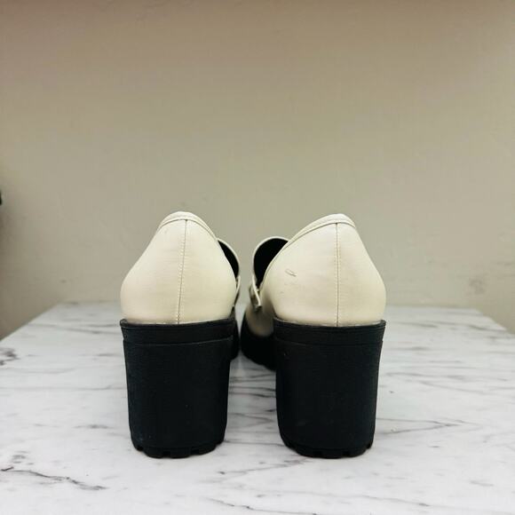 Buckle Kinder White Platform Penny Loafer Women’s Size 8 - Picture 5 of 9
